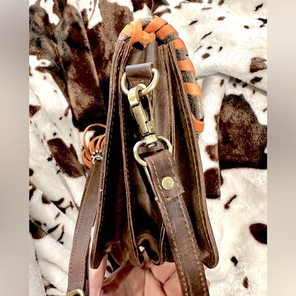 EUC Sandra Ling Speckled Hide & Brown Leather Small Bag - Picture 7 of 12